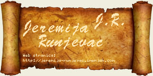 Jeremija Runjevac vizit kartica